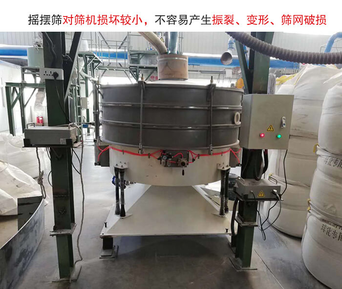 摇摆筛没有振动力借助的主要是筛箱摇晃，所以磨损较小。